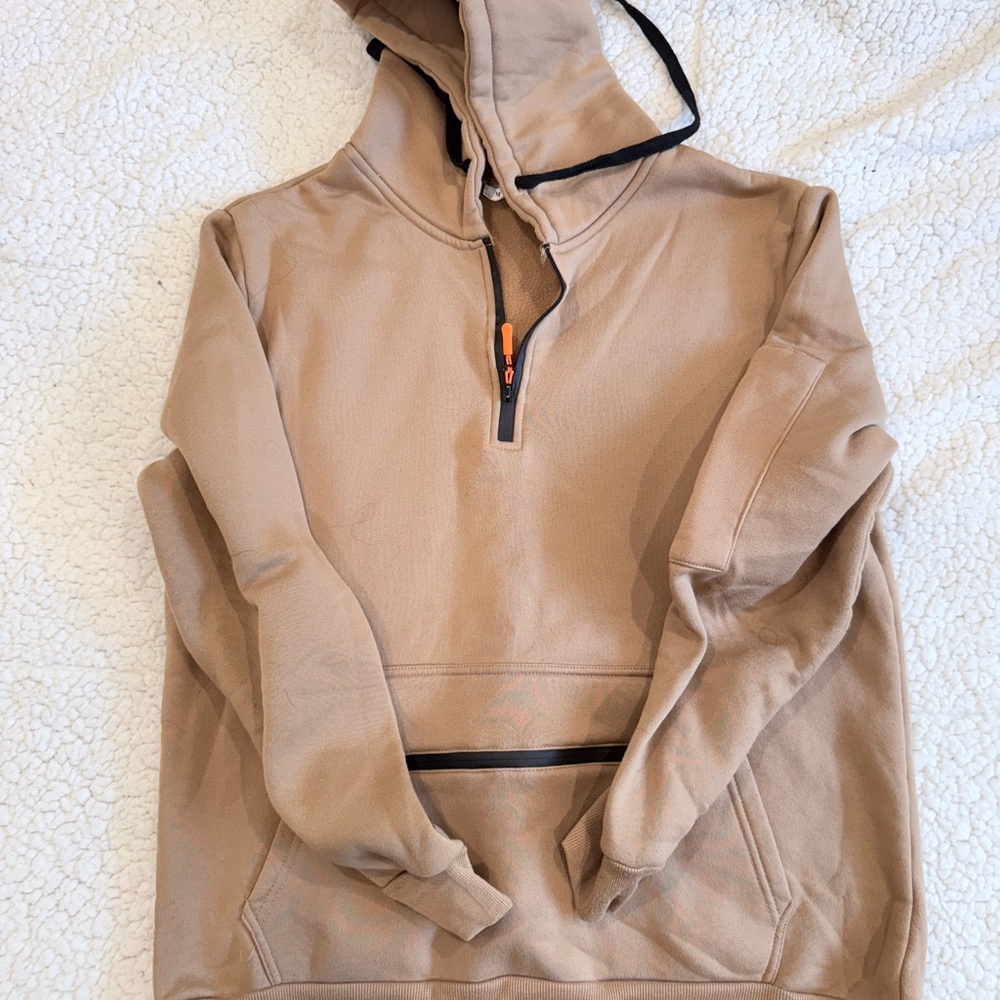 Men's Tan Half-Zip Sweater